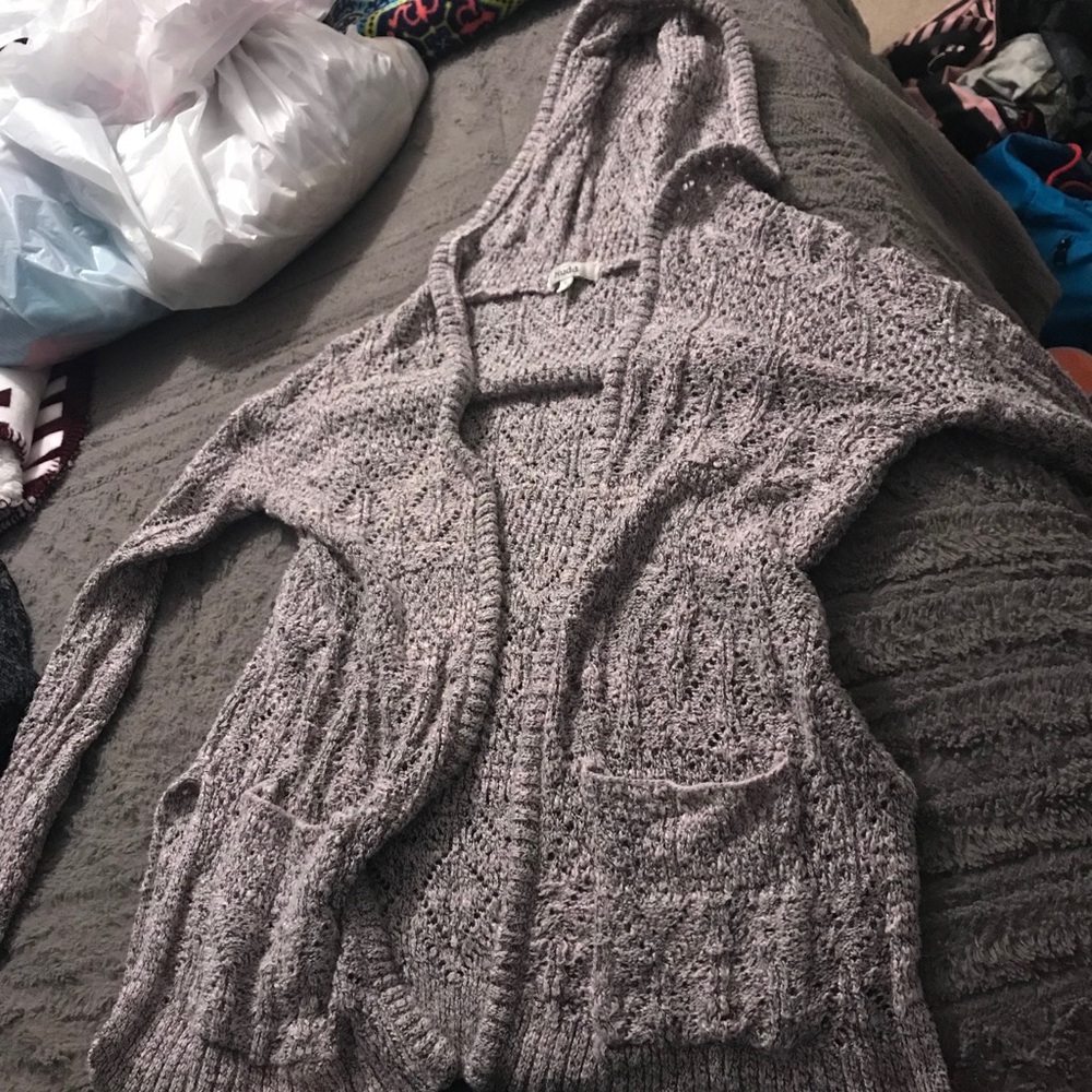 mudd  sweater cardigan with hoodie
